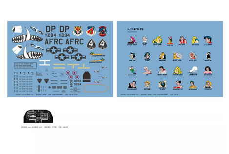 Freewing 64mm EDF A-10 Thunderbolt II V3 Jet Decal Sheet FJ1171107