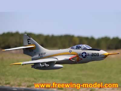 Freewing F9F-8 Cougar Super Scale 80mm EDF PNP with Gyro Jet